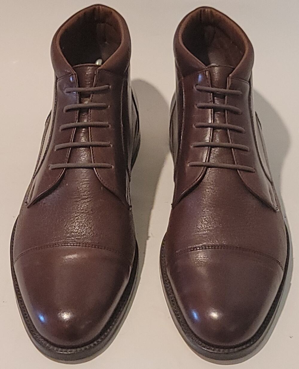 Johnston&Murphy CELLINI Brown Leather Cap-Toe Chukka Boots Sz 9M Made In Italy